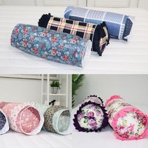 컨츄리 면100 핸드메이드 원형베개 모음(솜포함), 핑크