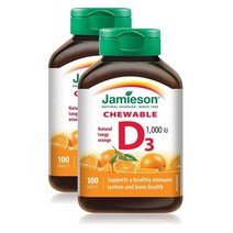 자미에슨 비타민D 1000IU 오렌지 100 츄어블 2 팩 Jamieson Orange Chewable Vitamin D3