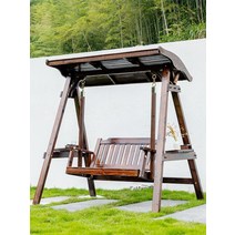 정원그네 야외 쉼터 원목 고급 전원주택 의자 정원, 목재 천장 그네(쿠션 포함)