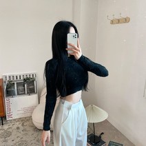 스키니어 크롭 긴팔티