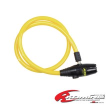 코미네 LK-124 알람 와이어 헬멧 락 전동킥보드 오토바이 헬멧 라이딩 용품 12mmX800mm, 옐로우