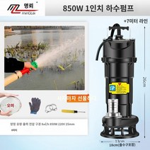 농업용 소형양수기 전기 오수펌프 다용도 고출력 하수처리기, 단일사이즈, 850w1인치