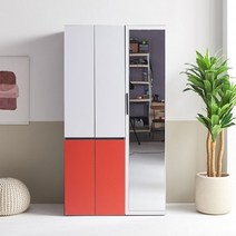 가구샘 컬러 광폭 행거 옷장 세트 1000 H5500, 상-핑크 하-블랙