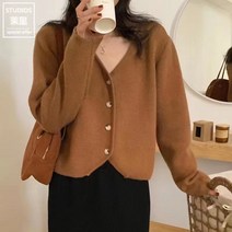 여자가디건 여성 예쁜 가디건 루즈핏 니트 자켓 빅사이즈 반집업 029