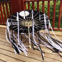 82cm hanfu 기름을 바른 종이 우산 비 여성 사진 소품 비 증거 리본 골동품 술 우산 팬 paraguas 파라솔, blcak 흰색 술