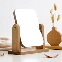 우드 회전거울 스탠드 탁상 화장거울 유리거울, 대형