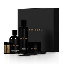 Golden Grooming Co. 에센셜 남성용 스킨케어 루틴 세트 완벽한 페이스 케어 시스템 | 워시 딥 각질 제거 스크럽 모이스처라이저 핀셋 및 립밤 스틱 2개 포함 30일