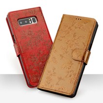 글러브웍스 갤럭시A82016(SM-A810S)용 플라워엠보 천연가죽 휴대폰 케이스