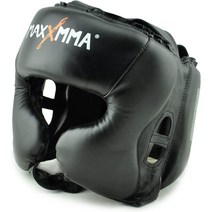 Maxx MMA 헤드기어 헤드기어 훈련 머리보호구, 블랙