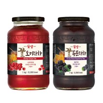 꽃샘 꿀오미자차1kg+ 꽃샘꿀복분자차1kg