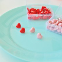 하트 압정 50개 세트(2컬러), (1)핑크 50개