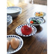 르디망쉬 일본풍 블루에가와리 세라믹 도자기 찬기 4P세트 소/중/대, SET, 4개, 블루에가와리 찬기 중사이즈 4P