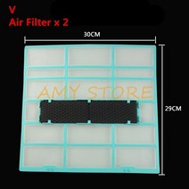공구부품 2개 에어 컨디셔너 벤트 클리닝 필터 교체 스폰지 Midea 벽걸이 형 용 방진 네트 메쉬, [08] Air filter H 32.7x28