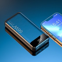 주행충전기 66W Super Fast Charging 80000mAh Power Bank for Huawei P40 Laptop Powerbank Portable Exte, 01 black
