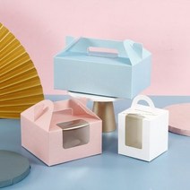 머핀 포장 박스 일회용 컵 케이크 케익 쿠키 상자 케이스 빵 에그타르트 마카롱 스콘 선물, 핑크4구 + 10개