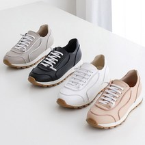 여성 키높이 운동화 천연소가죽 4cm 발편한 운동화