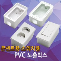 PVC 노출박스 콘센트 스위치 매입 PVC박스 전등 노출BOX 전기박스 박스, 02.PVC노출박스(스위치용)+3구스위치