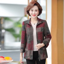40대 50대 여성 엄마 옷 빅사이즈 40대 50대 봄 가을 격자 무늬 자켓 재킷