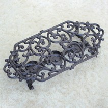 줌마샵 앤틱 주물워머 1구/3구 철재 티팟 요리데우기 차데우기 티포트 워머, 주물 직사각 3구 워머, 1개