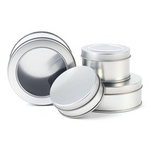 투명 원형 틴케이스 소품정리함 6615EA, 제품선택, 90x60mm - 투명창