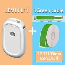 UV인쇄기크리스탈 상업용 프린팅 로고 디자인 LEMIN-L11 무선 미니 휴대용 라벨 메이커 프린터 기계 포켓, 19 L11 1Green cable