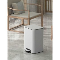 밀폐쓰레기통 주방 화장실 페달 휴지통 냄새차단 무취, 12L 벤시 스틸 실버