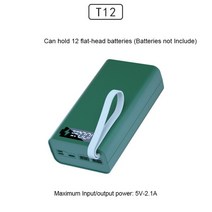 파워뱅크 자작배터리 캠핑용배터리 22.5W PD 빠른 충전 보조베터리 케이스 12*18650 배터리 홀더 무선 QC3., 06 Normal Green