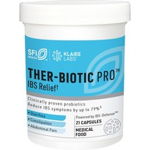 프로바이오틱스 Claire Labs TherBiotic Pro IBS 릴리프 증상을 최대 79까지 감소 설사 가스 장 누수를 위한 저FODMAP 프로바이오틱 프리바이오틱 식이 관리, [01] 21개1팩