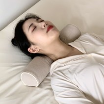 집콕 거북목 일자목 목디스크 누비 경추목베개, 베이지