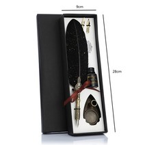 입문용 수제 만년필 입문 저가 세필 딥펜 세트 클래식 질감 실용적인 서예 깃털, 검은 색, 협력사