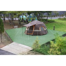 스페이스돔 대형텐트 블랙 플라이포함세트, 스페이스돔Big(카키+브라운)