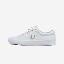 NC송파 S마켓 프레드페리 남녀공용 UNDERSPIN LEATHER (B8288_WHITE/METALLIC GOLD