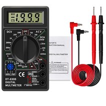 접지 진단 테스터기 체크 LCD 디지털 멀티 미터 미니 DT830B AC/DC 전압계 전류계 옴 테스터 안전 핸드 헬, 01 Black
