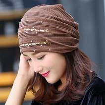 SINPAID 여성 봄 여름 가을 패션 비니 두건 항암 모자 여자 중년