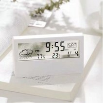 라두나 투명창 인테리어 탁상시계 디지털 무소음 알람시계, 세련된블랙