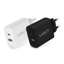 엘레컴 퀄컴 퀵차지 USB PD 충전기 EK-PDC01, 블랙