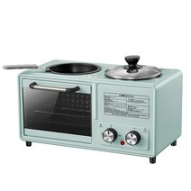 죽 영양식제조기 다기능 4 in 1 가정용 8 리터 대용량 토스터 붙지 않는 코팅 프라이팬 아침 식사 기계, 02 Mint green_04 UK