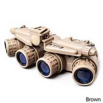 야간투시경 고배율 단망경 적외선 망원경 전술 헬멧 gpnvg 18 고글 nvg 모델L, 갈색, 02 Brown
