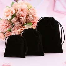 벨벳주머니 벨벳파우치 블랙 10X12cm 스트링 파우치 복조리 소품 포장 복주머니 복 위생파우치