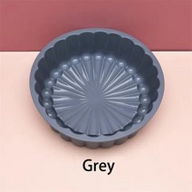 베이킹 쿠킹 케이크 팬 라운드 실리콘 스폰지 플랜 몰드 DIY 제빵기 도구 숏케이크, [03] gray