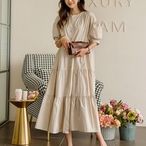 그녀희제 the HJ. 앙증 3단 캉캉 오버핏 코튼 원피스