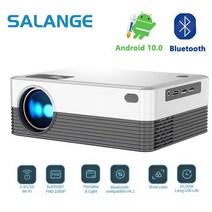 신제품 미니 빔 프로젝터 고성능 AS Salange-P35 스마트 안드로이드 미니 프로젝터 사무실 휴대용 HD 게임 영화 홈 시네마 1080P 4K, 01 Android 10 Version_01 우리에게