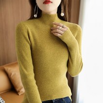 니트 이너셔츠 겨울 가을 슬림 반목 스웨터 2022 년 스타일리쉬 이너웨어 스키니핏 양 털 4979299403