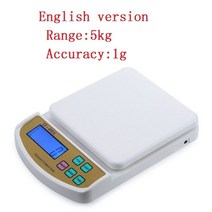2/5/10Kg 1g/0.1g 천칭 자리 디지털 주방 저울 계량 SF-400A 영어 버튼, 한개옵션2, 02 5kg  1g, 한개옵션1