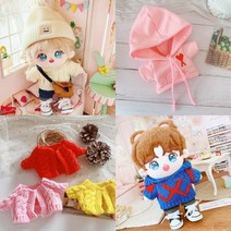 푸른옷장 20cm 인형 옷 스웨터 가디건 비니 목도리 청바지 모음, 레드 가디건