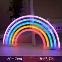 네온사인 인테리어 클럽 바 침실용 야간 조명 USB 레인보우 LED 네온 배터리 또는 라이트 사인 벽걸이 장식, 5 Color 2, Usb plug, 4 Pcs