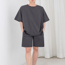 30대코디 남성 빅사이즈 시원한 반팔 넉넉한 밴딩 팬츠 세트-72394EF