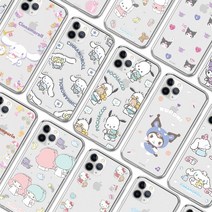 LG Q92 (Q920)/TR 정품 산리오 캐릭터 디자인 투명 젤리 케이스 쿠로미 시나모롤 마이멜로디 헬로키티 포차코 폼폼푸린 케이스커버