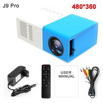 빔프로젝터 가성비 초단초점 미니 무선 프로젝트 프로젝트 스크린 Salange J9Pro LED 홈 미디어 플레이어 오디오 휴대용 480x360 픽셀 지원 1080P HDMI USB, J9pro 블루 영국 플러그