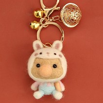 인형옷만들기패키지키트세트 반려견인형제작 반려견양모인형 양모고슴도치 강아지양모인형 양모인형, 토끼열쇠고리 폼패드 핀 4개